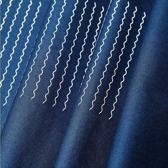 Pair of Territory x Alltrue Collab Navy Blue White Stripes 100% Cotton Runner - Picture 2 of 11